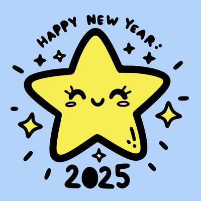 happy new year 2025 star wish