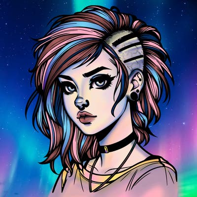 realistic punk style girl