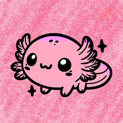 cute easy baby axolotl