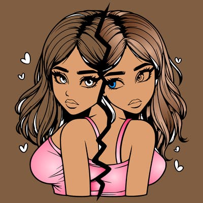 realistic girl split