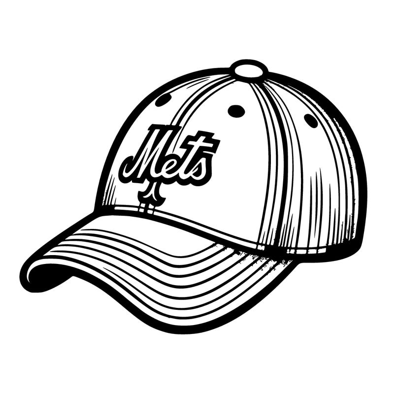 a realistic depiction of a mets baseball hat