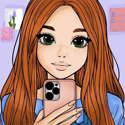 realistic girl with a phone