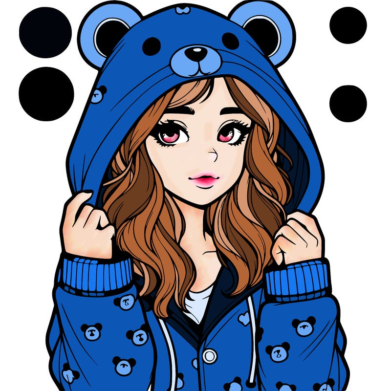 realistic girl in a animal pjs hoodie
