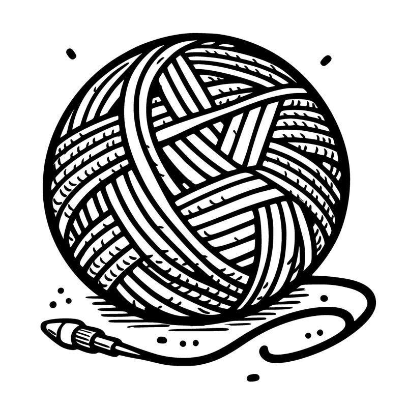 very detailed yarn ball