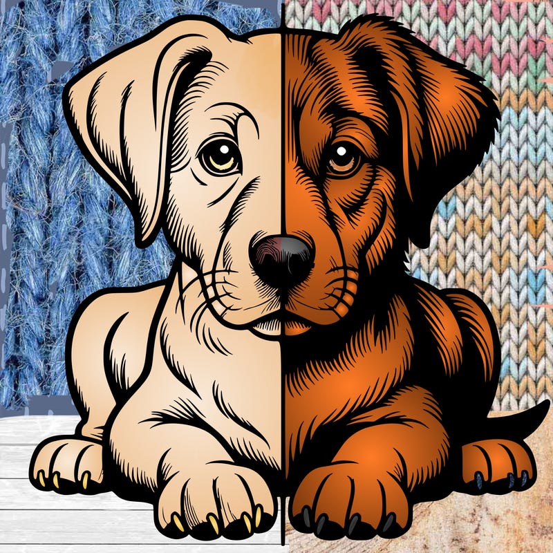 realistic dog split picture