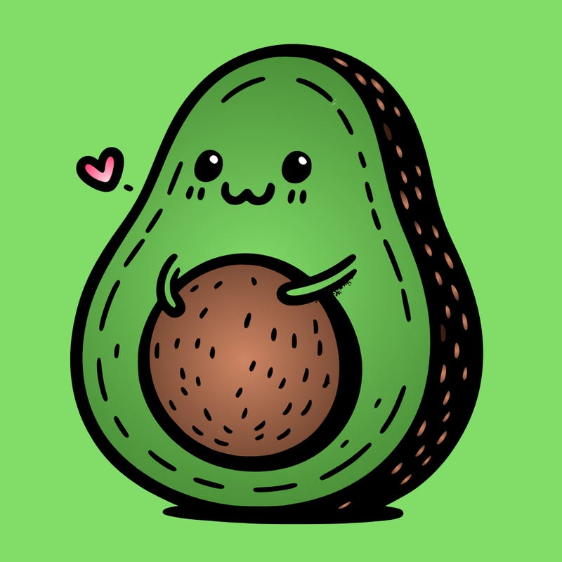 an avocado hugging an avocado