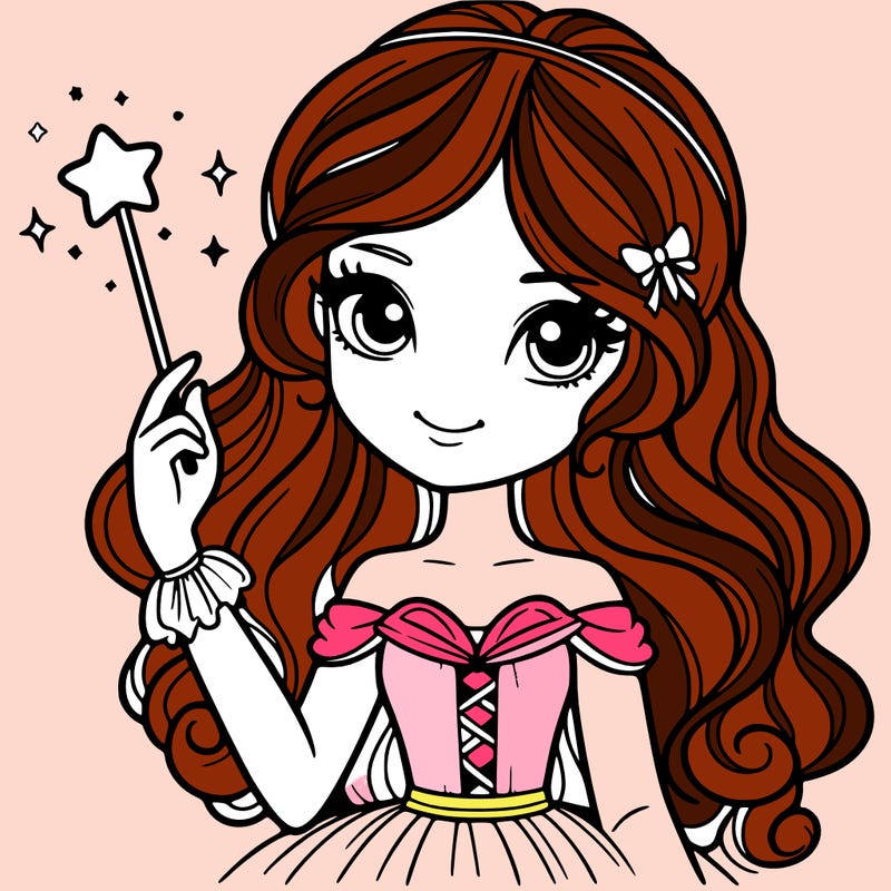 a beautiful girl with a magic wand