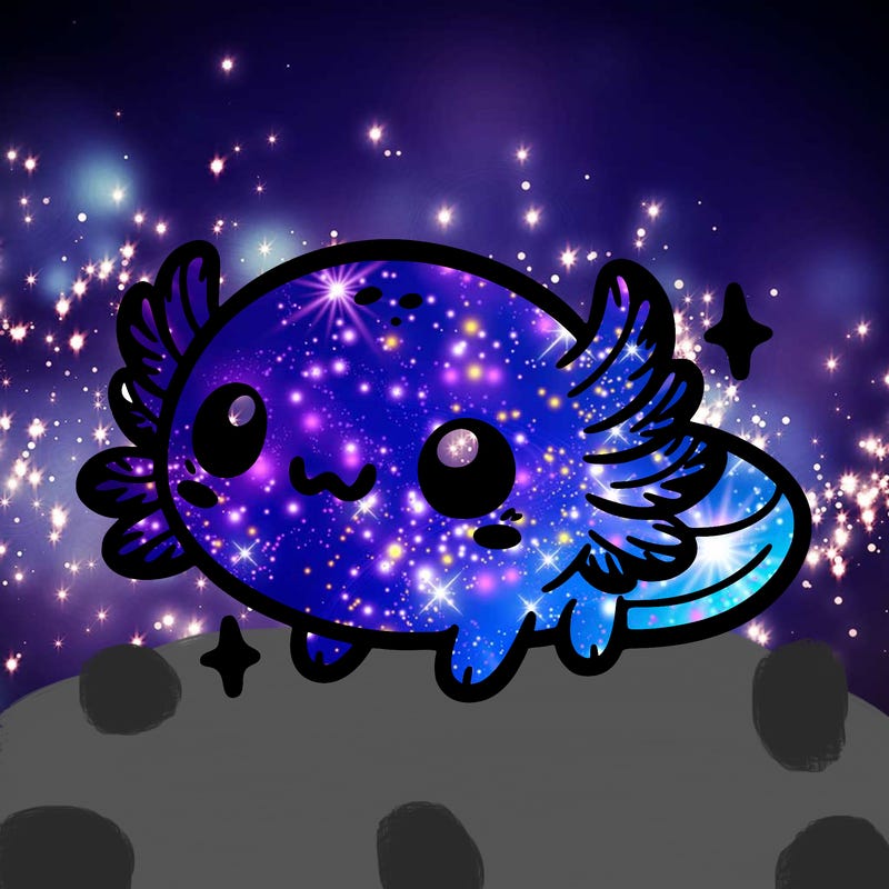 cute easy baby axolotl