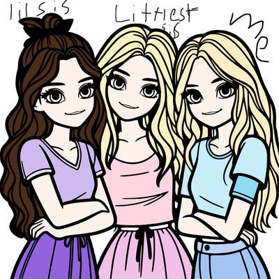 three girls together realistic