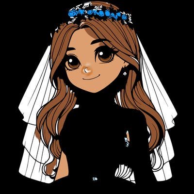 realistic girl in a wedding dress