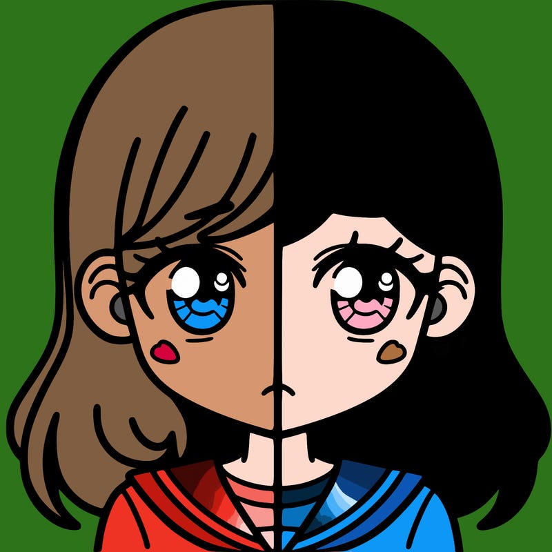 a split of a girl