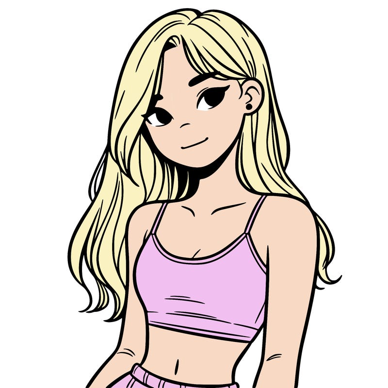 teen girl with crop top