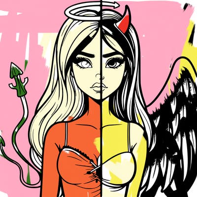 devil vs angel realistic girl