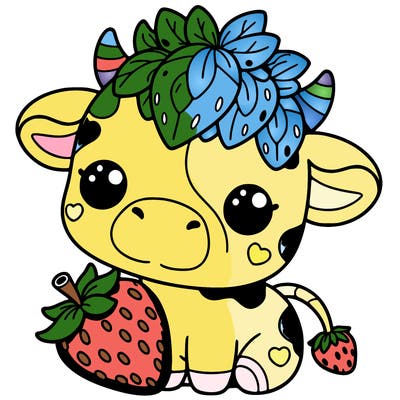 cute strawberry cow