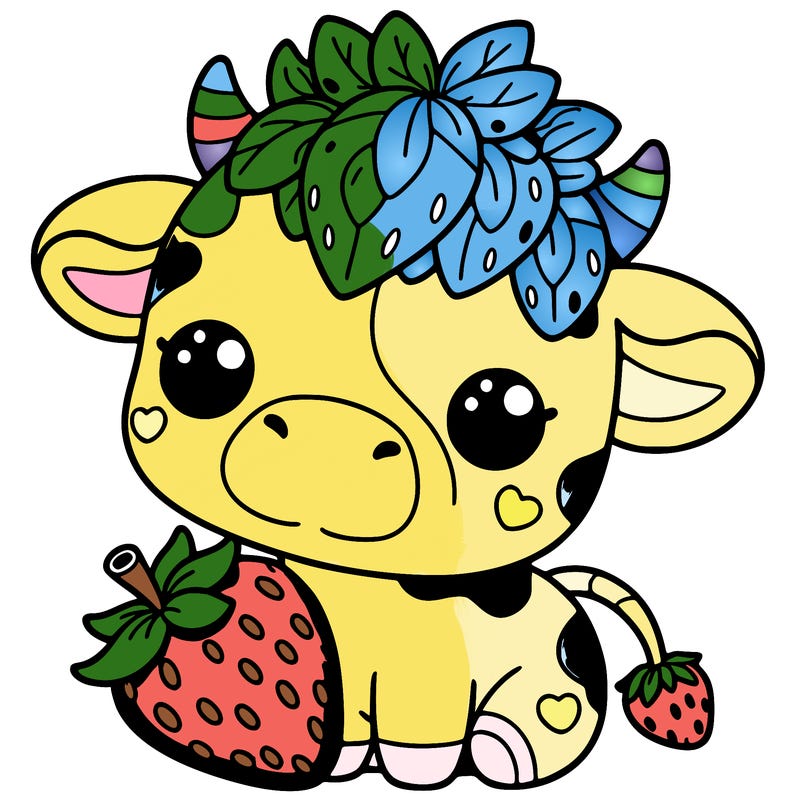 cute strawberry cow