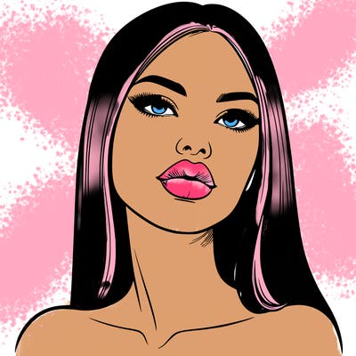 realistic woman with full lips