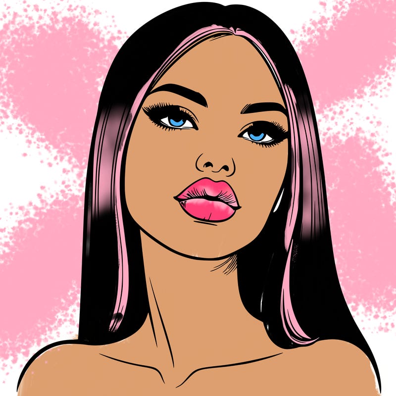 realistic woman with full lips