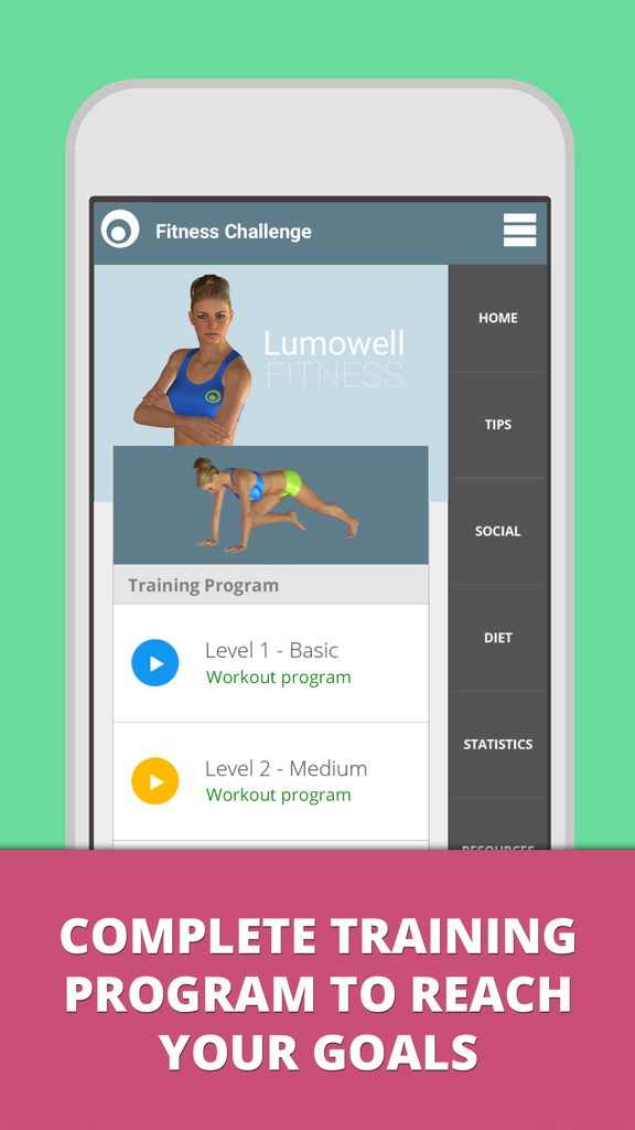 Fitness Challenge 30 Days - Training program levels for Fitness Challenge 30 Days app