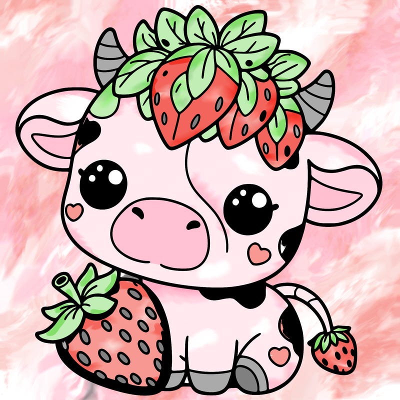 cute strawberry cow