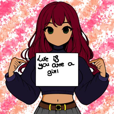 girl holding a blank sign in a long sleeve crop top