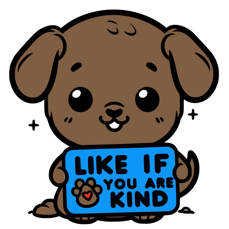 make a sign that says like if you are kind with a cute little dog