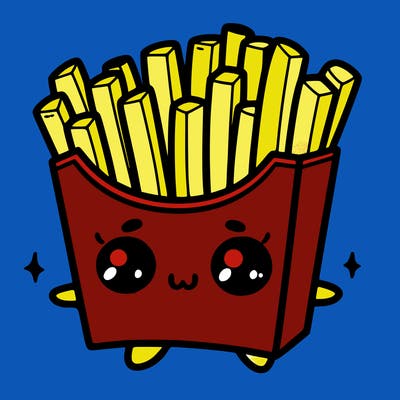 a cute. french fries
