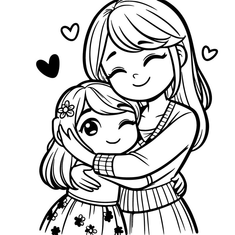 girl hugging her mom