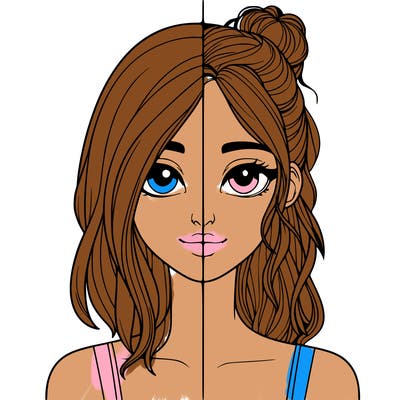 realistic girl split