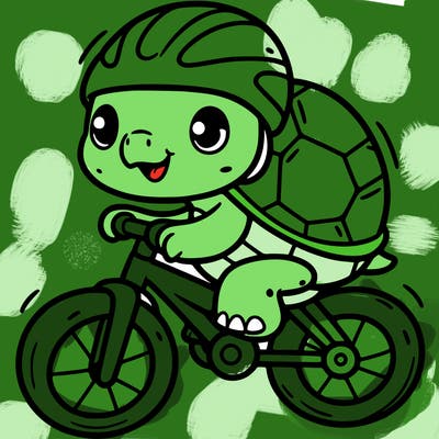 turtle on a bike