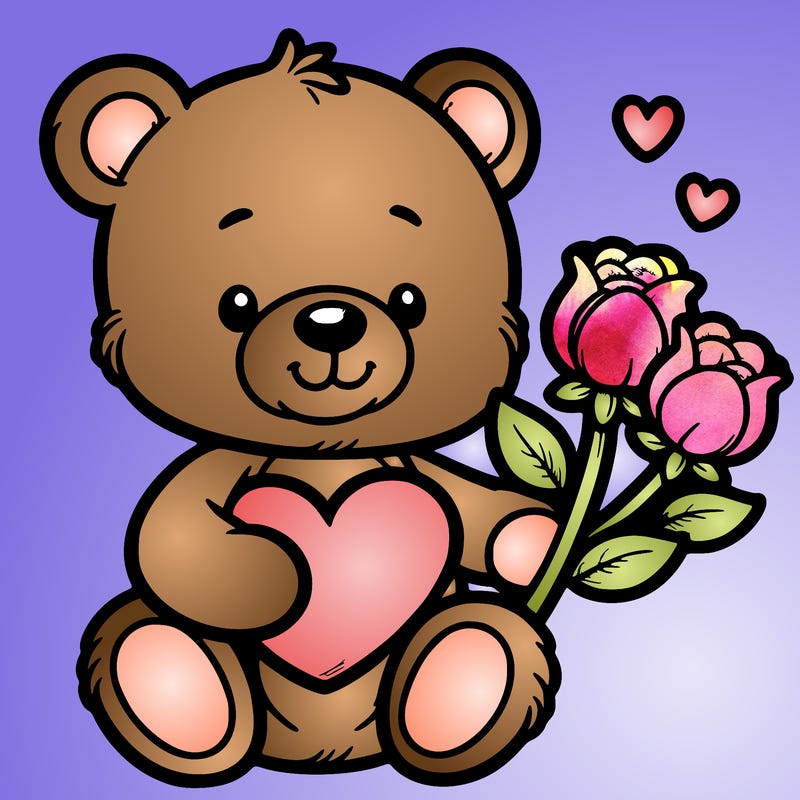 teddy bear a holding heart