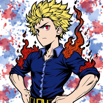 realistic manga man of fire