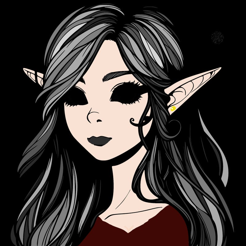 elf girl realistic dark fantasy