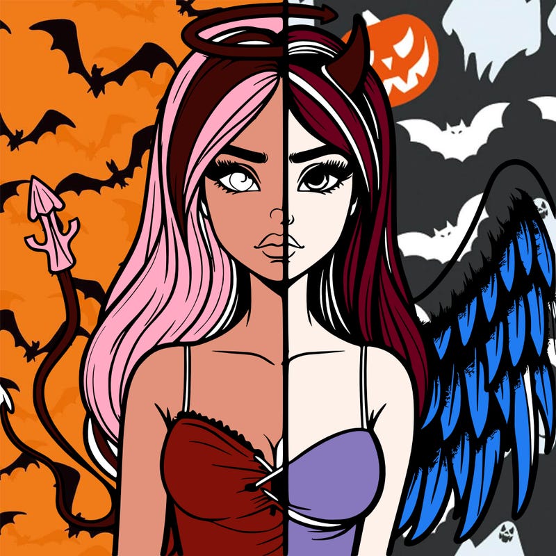 devil vs angel realistic girl