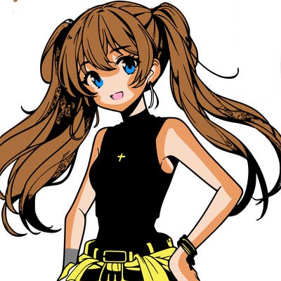 anime girl wearing crop top