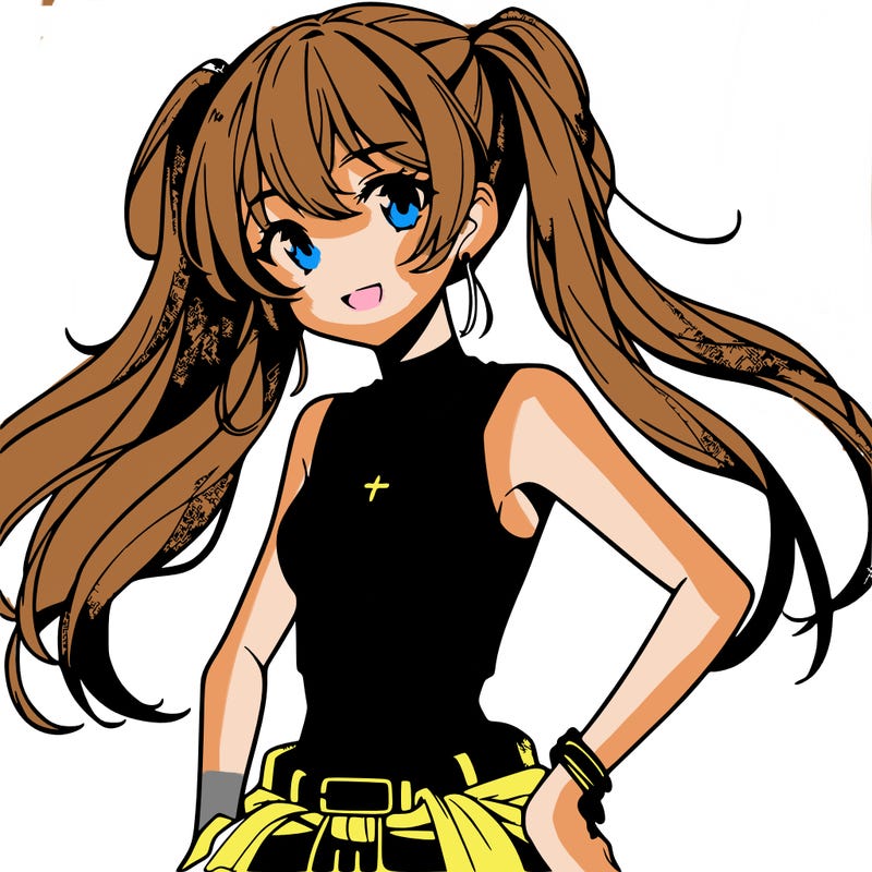 anime girl wearing crop top