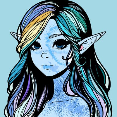 elf girl realistic dark fantasy