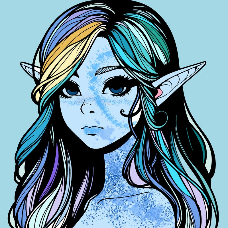 elf girl realistic dark fantasy