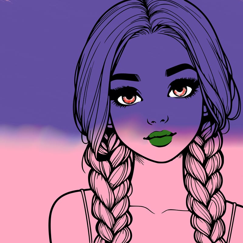 realistic girl with braids