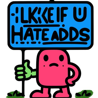 sign that says like if u hate adds