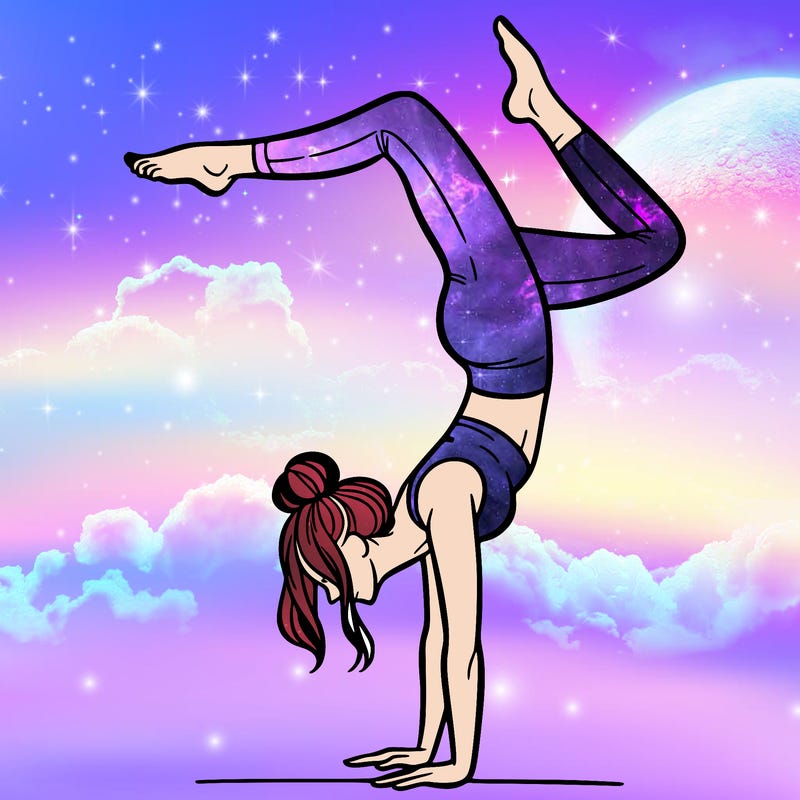 a woman doing a handstand