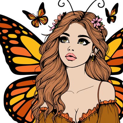 butterfly fairy realistic girl