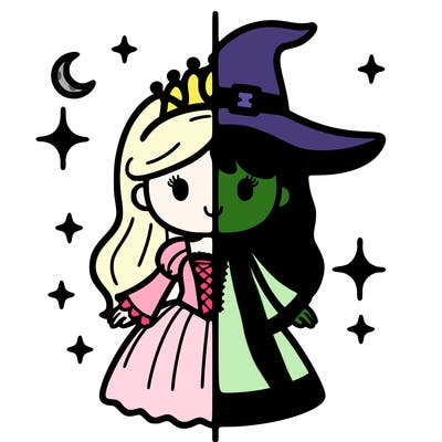 split princess and witch