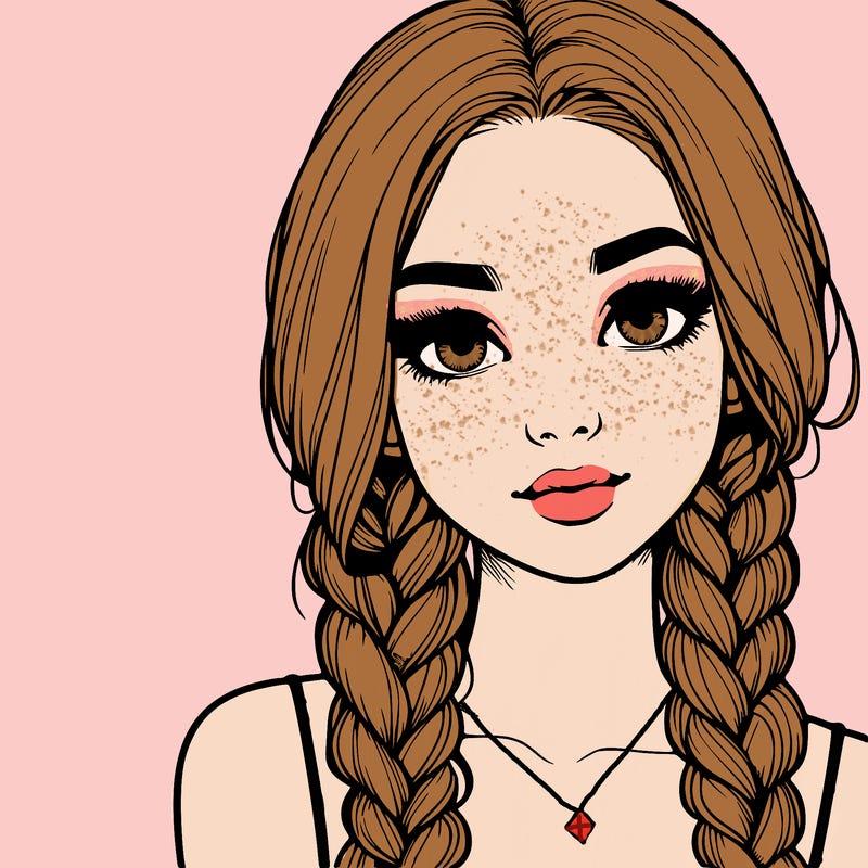 realistic girl with braids