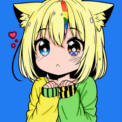 shy anime catgirl
