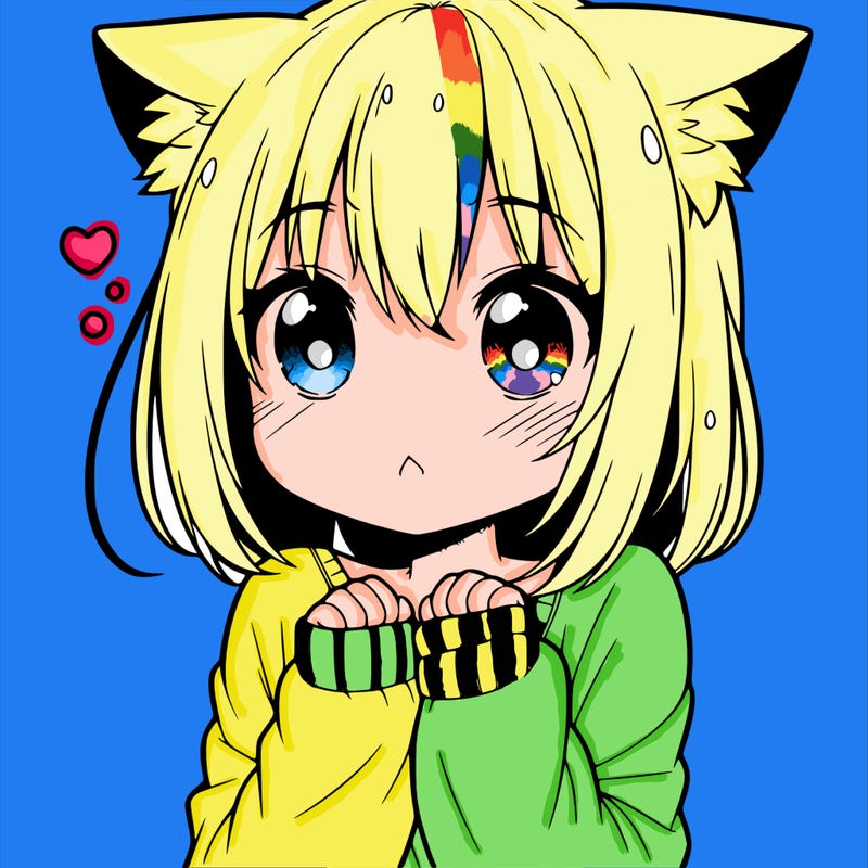 shy anime catgirl