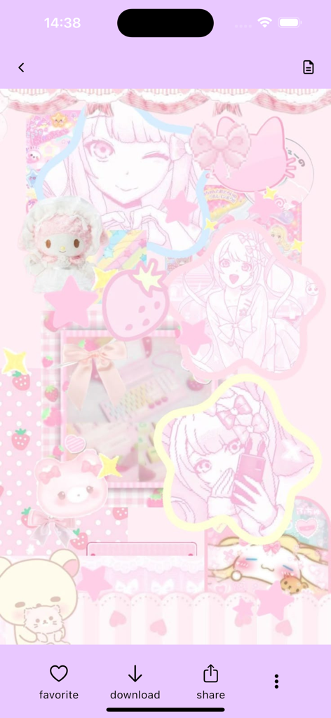 Aesthetic - Kawaii Wallpapers! - Papel de parede de colagem estética rosa apresentando personagens de anime kawaii e estrelas fofas.