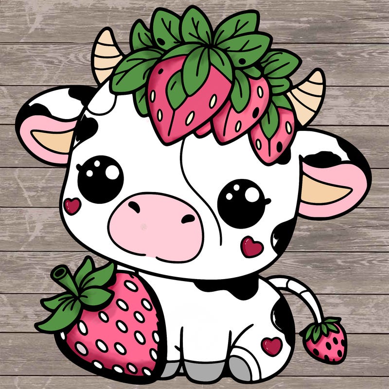 cute strawberry cow