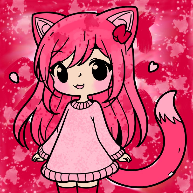 girl with cat ears and tail