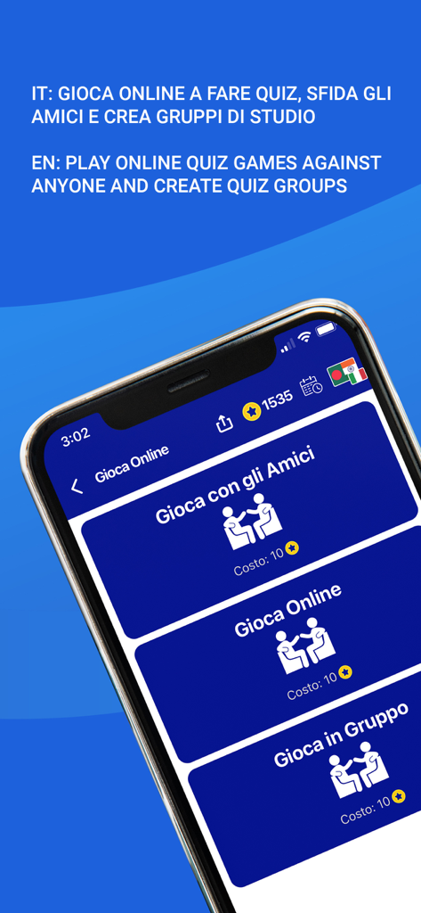 Quiz Patente Tradotto 2026 - Interfaz de modos de juego online para la aplicación de tests del carnet de conducir italiano