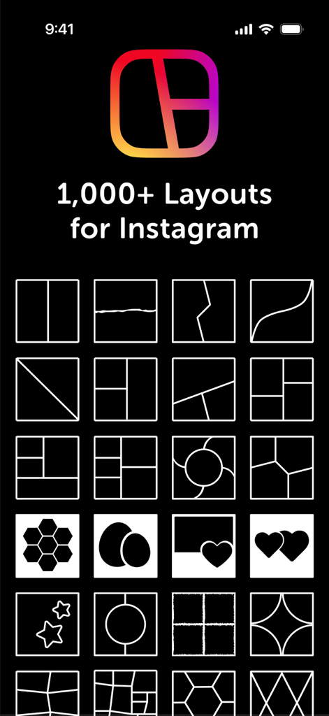 Layout for Instagram: Collage - A collection of over 1000 photo layout templates for Instagram collages and stories